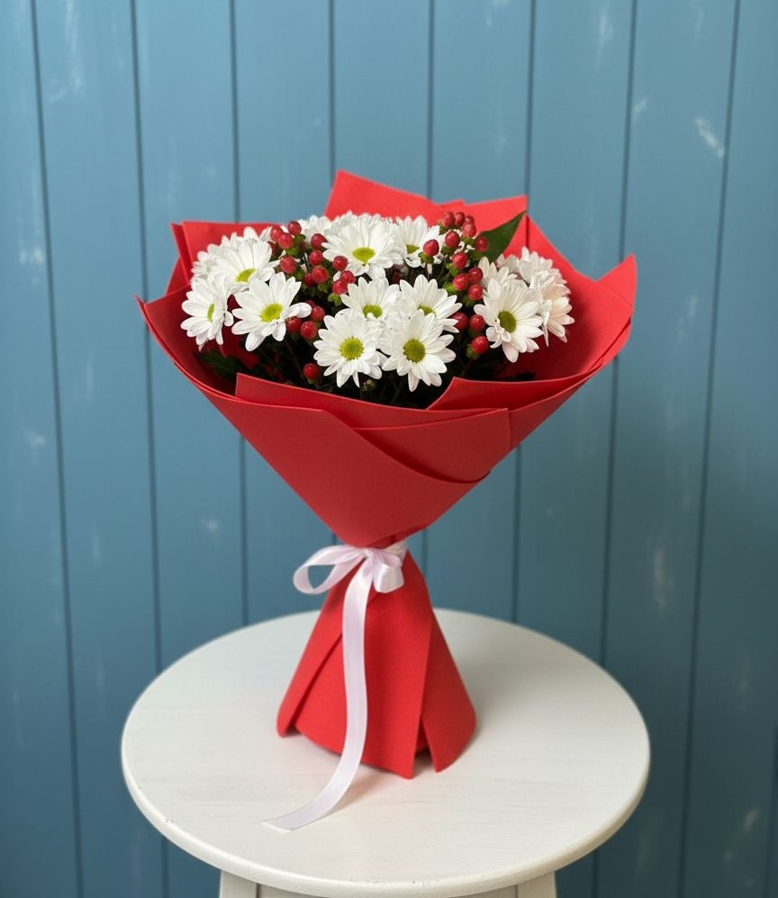 Букет цветов из: Хризантемы в 40 лет октября