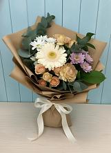 Букет цветов из:  Герберы и Хризантемы #REPLACE_PRED# 40 лет октября