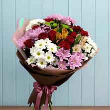 Букет цветов из:  Розы, Хризантемы и Альстромерии #REPLACE_PRED# 40 лет октября