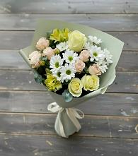 Букет цветов из:  Альстромерии, Розы и Хризантемы #REPLACE_PRED# 40 лет октября