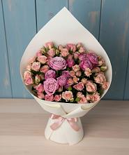 Букет Нежная розовость #REPLACE_PRED# 40 лет октября Букет цветов из:  Розы #REPLACE_PRED# 40 лет октября
